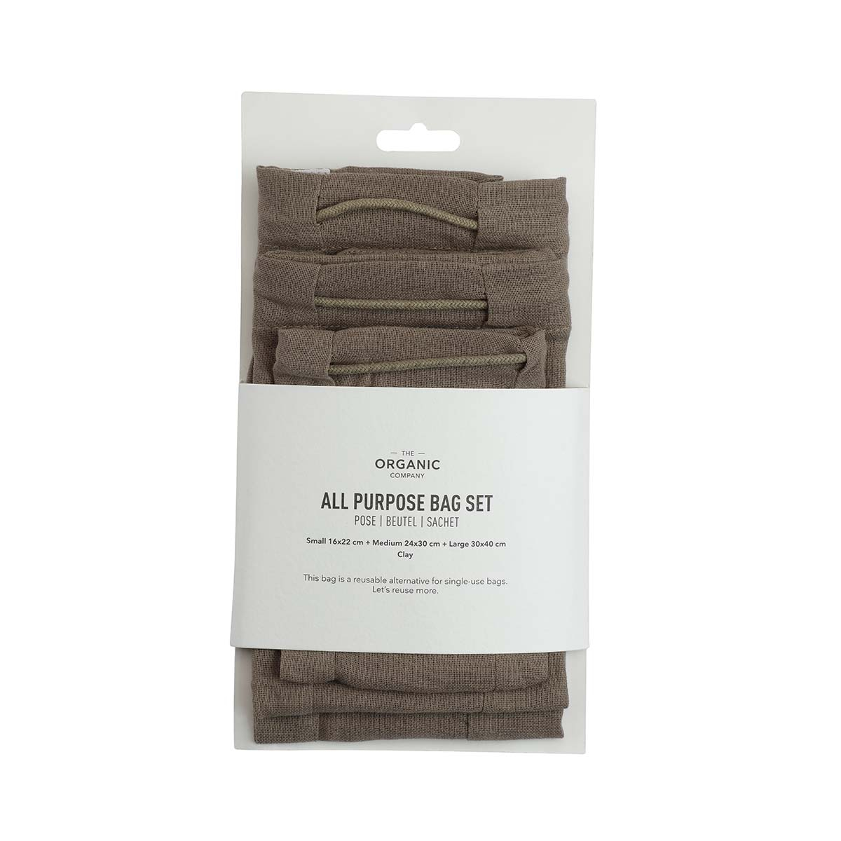 All Purpose Bag Sæt, Clay, 3 størrelser