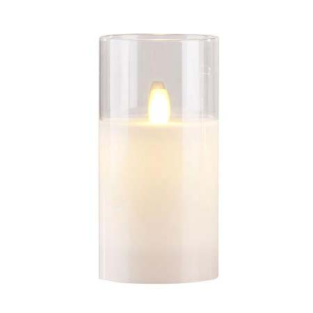 Villa Collection LED bloklys Dia. 7,5 x 15 cm Hvid*