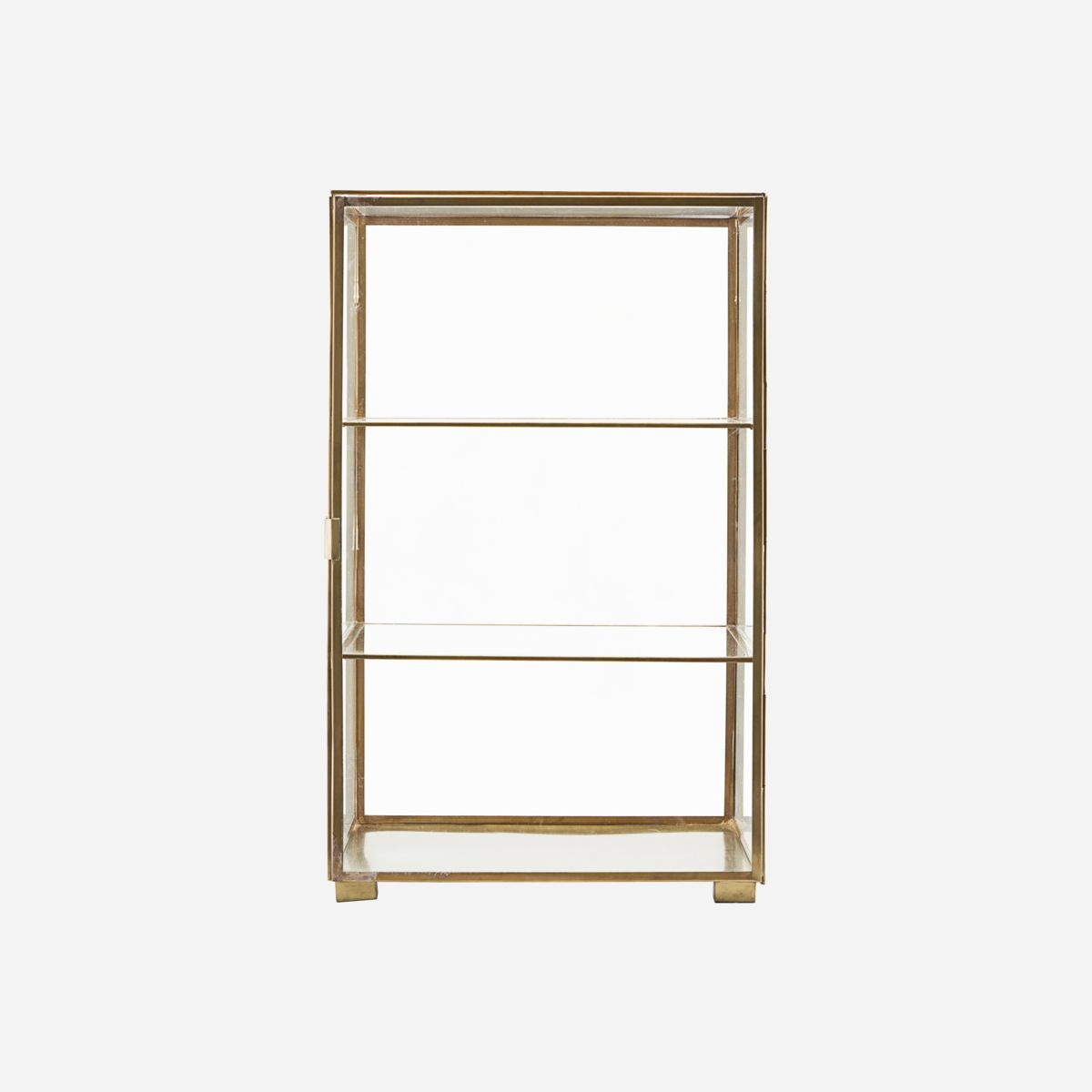 Vitrineskab, Glass, H 56,6 cm, messing