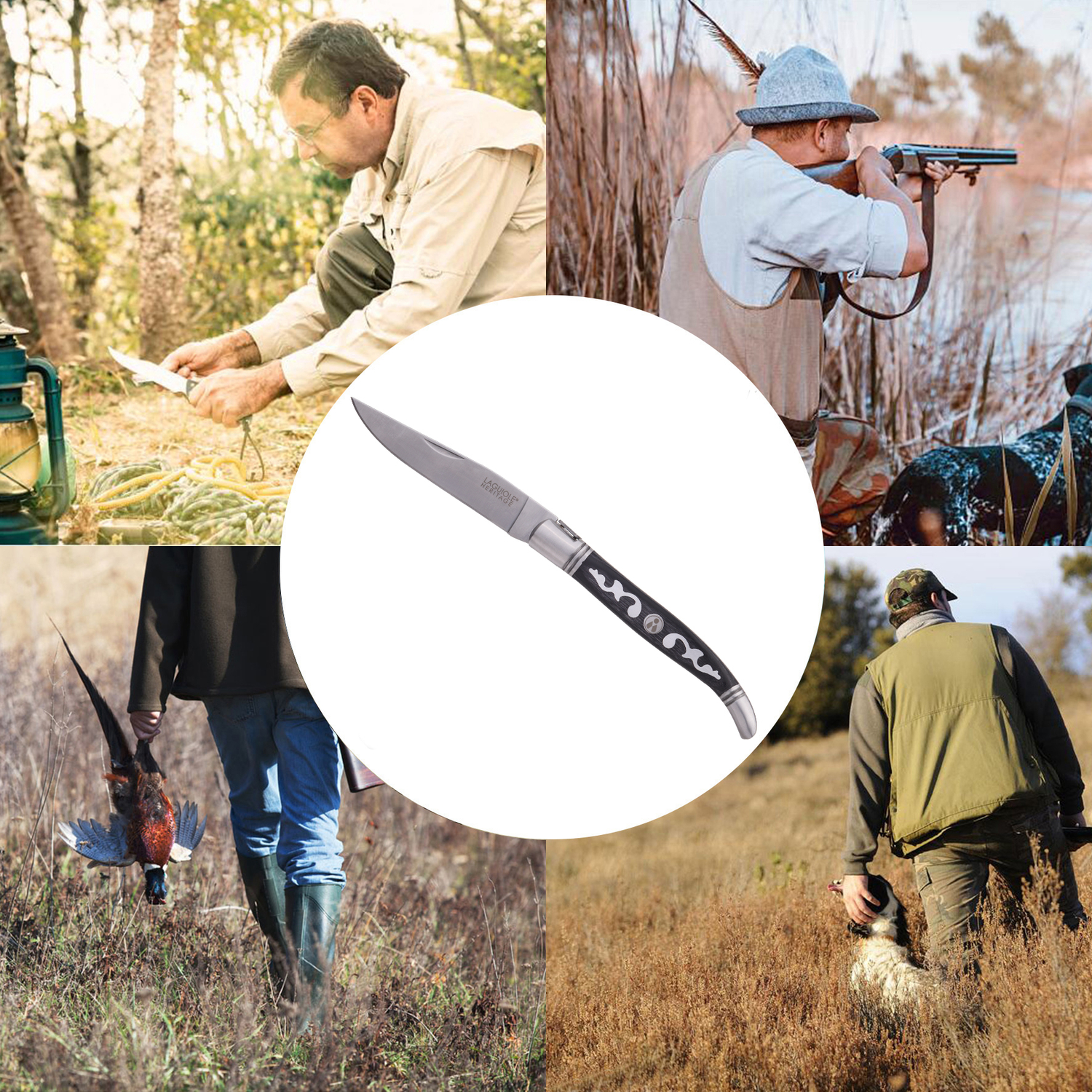 Laguiole Herit Foldekniv Grå Arabesque