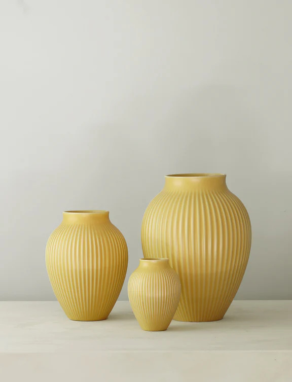 Knabstrup vase H 12.5 cm ripple yellow*
