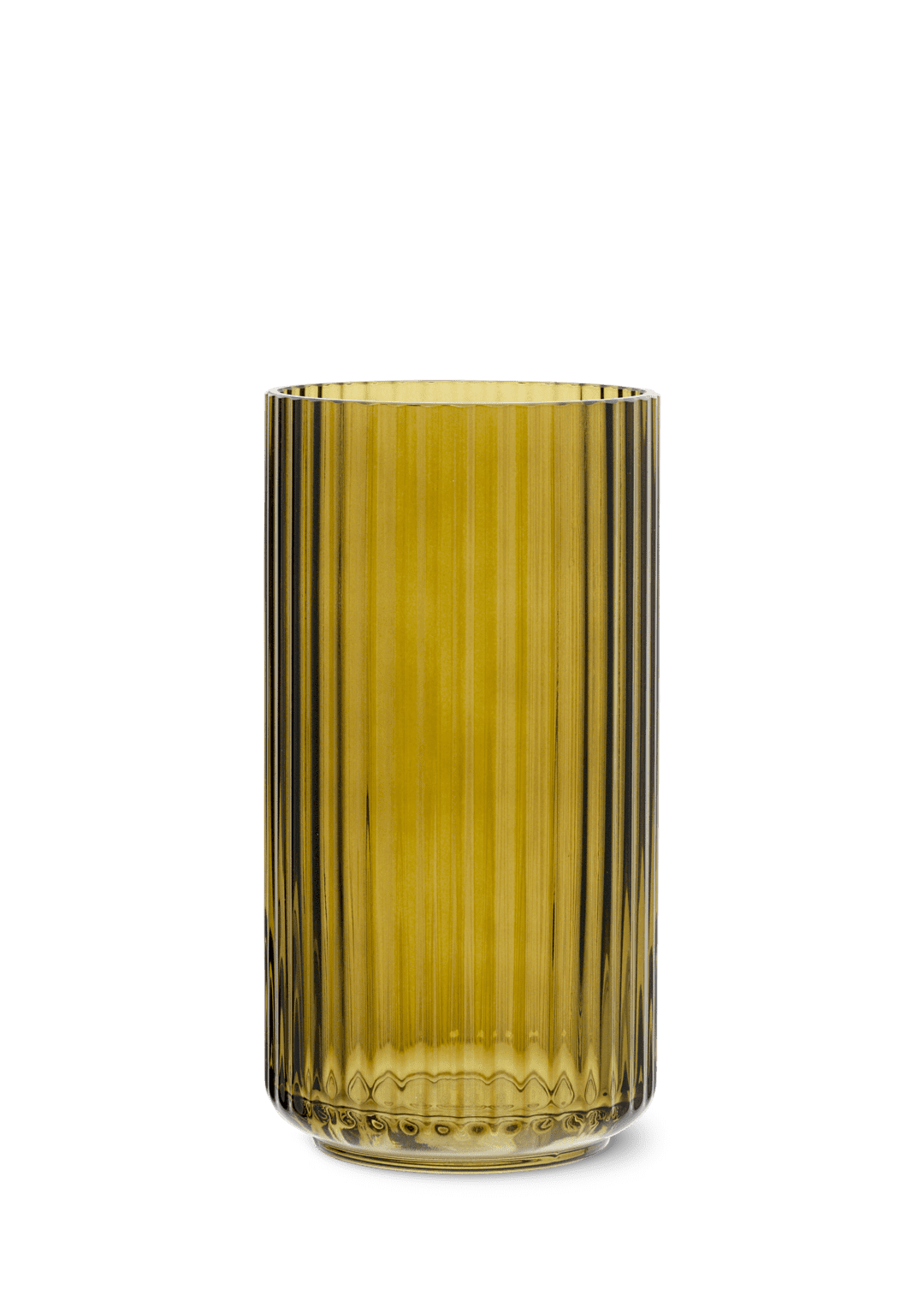 Lyngby Vase H20,5 cm olivengrøn mundblæst glas