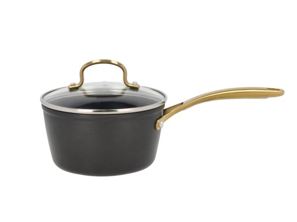 Kasserolle med glaslåg keramisk Brasserie 1,5 liter Sort non-stick