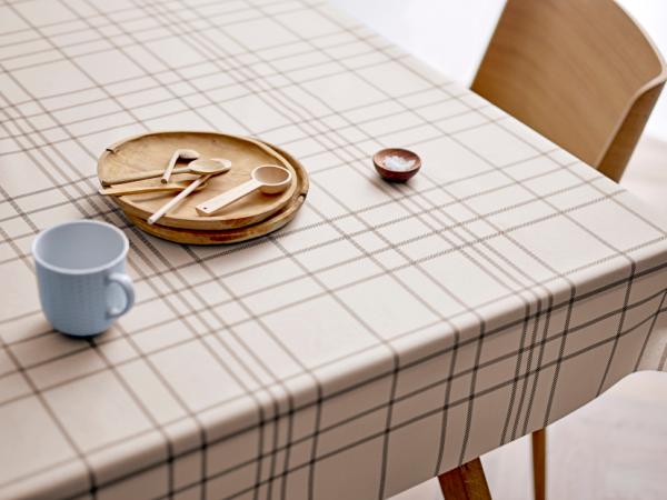 Södahl Tartan Akryldug med antislip 140 cm Beige - i metermål