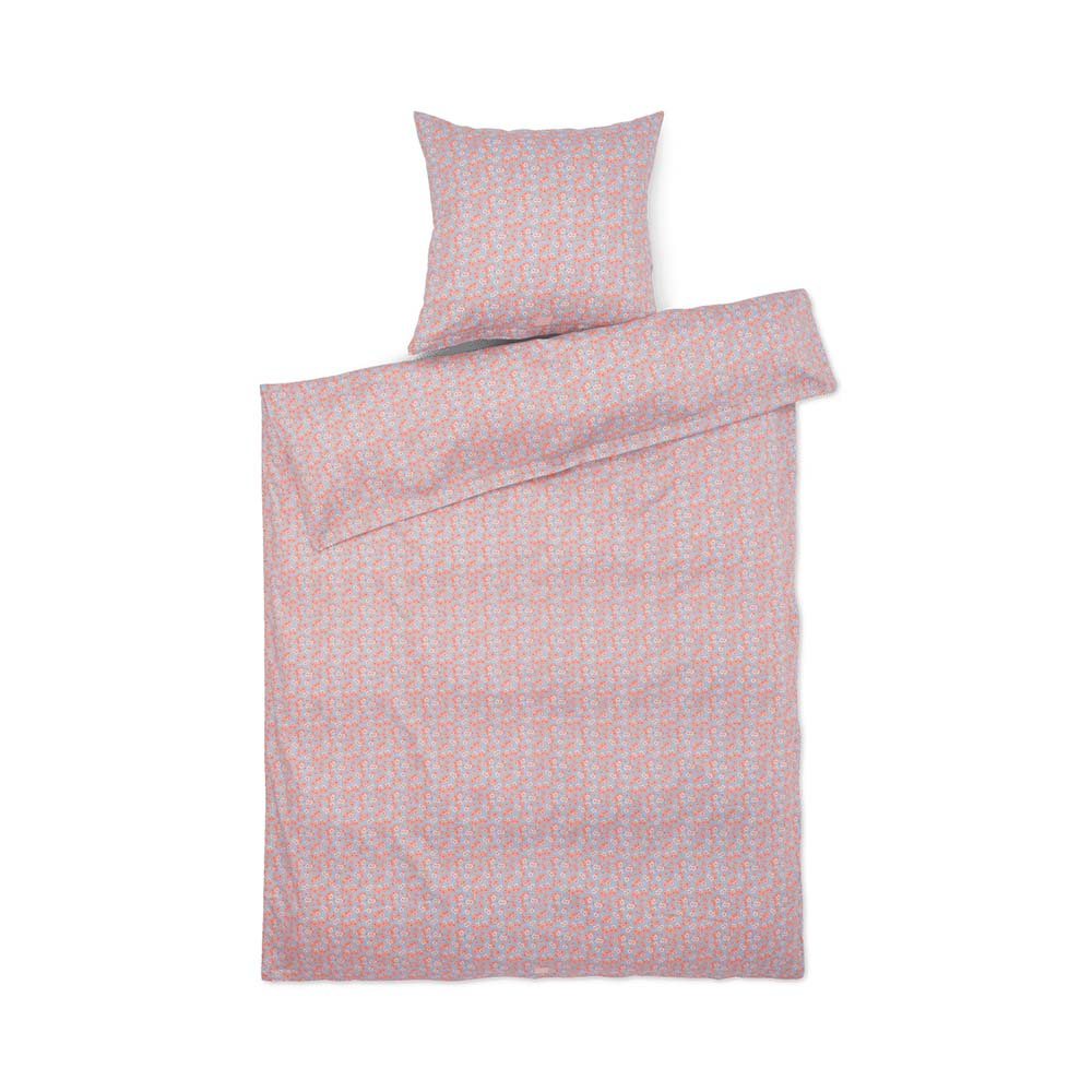 Pleasantly Sengetøj 140x200 cm lys blå/rosa