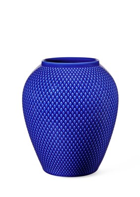 Rhombe Color Vase H16.5 cm mørk blå porcelæn