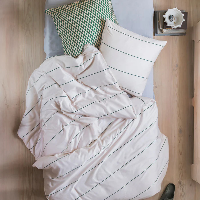 ALIGN sengesæt, Pine green / Sand, 140 x 200 cm