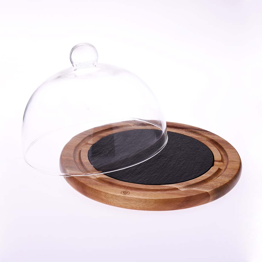 Laguiole Osteklokke med træbræt