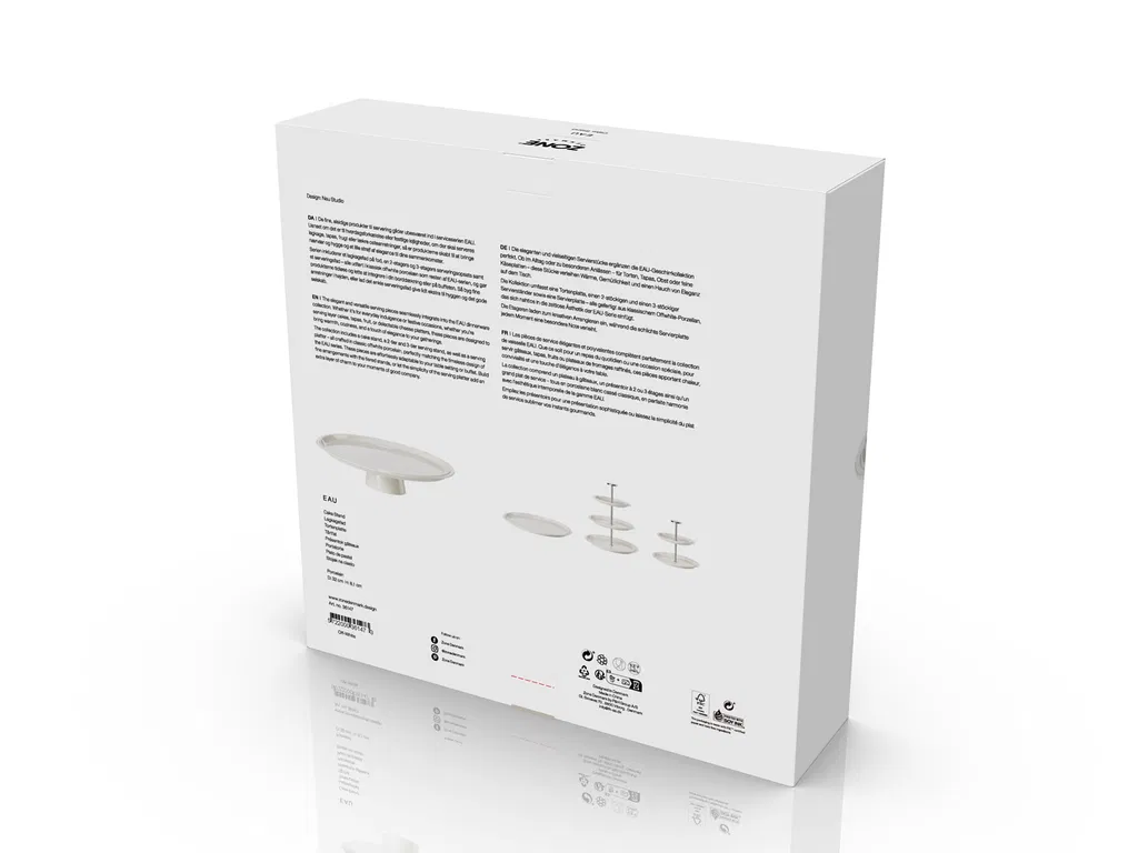 Zone Lagkagefad Eau 32 cm Offwhite Porcelæn