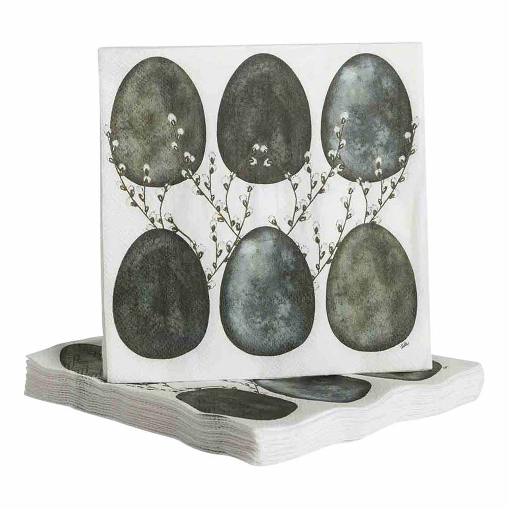 Paper napkins Willow, grå 20 stk 33x33cm