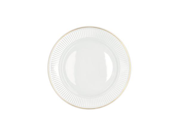 Pillivuyt Plissé Gold Tallerken flad Dia 22 cm Hvid/Mat guld
