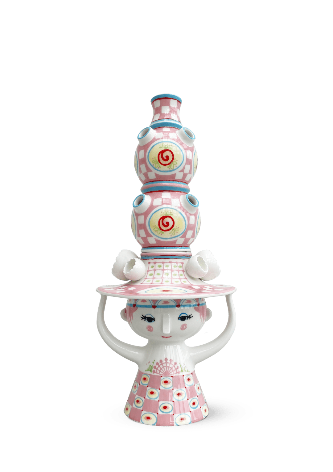 Wiinblad Dame med hat Vase H50 cm pink