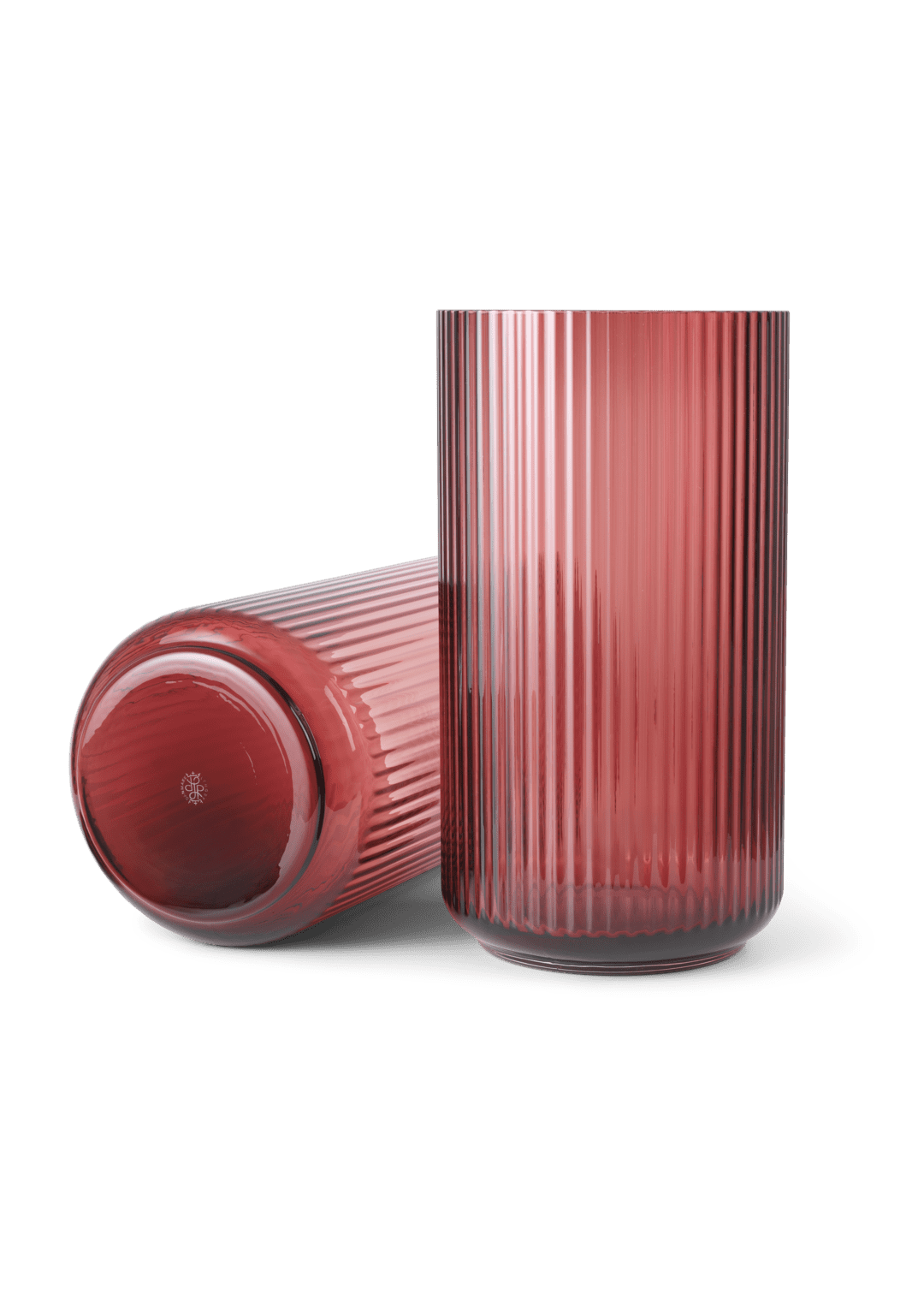 Lyngby Vase H38 cm burgundy, rød mundblæst glas