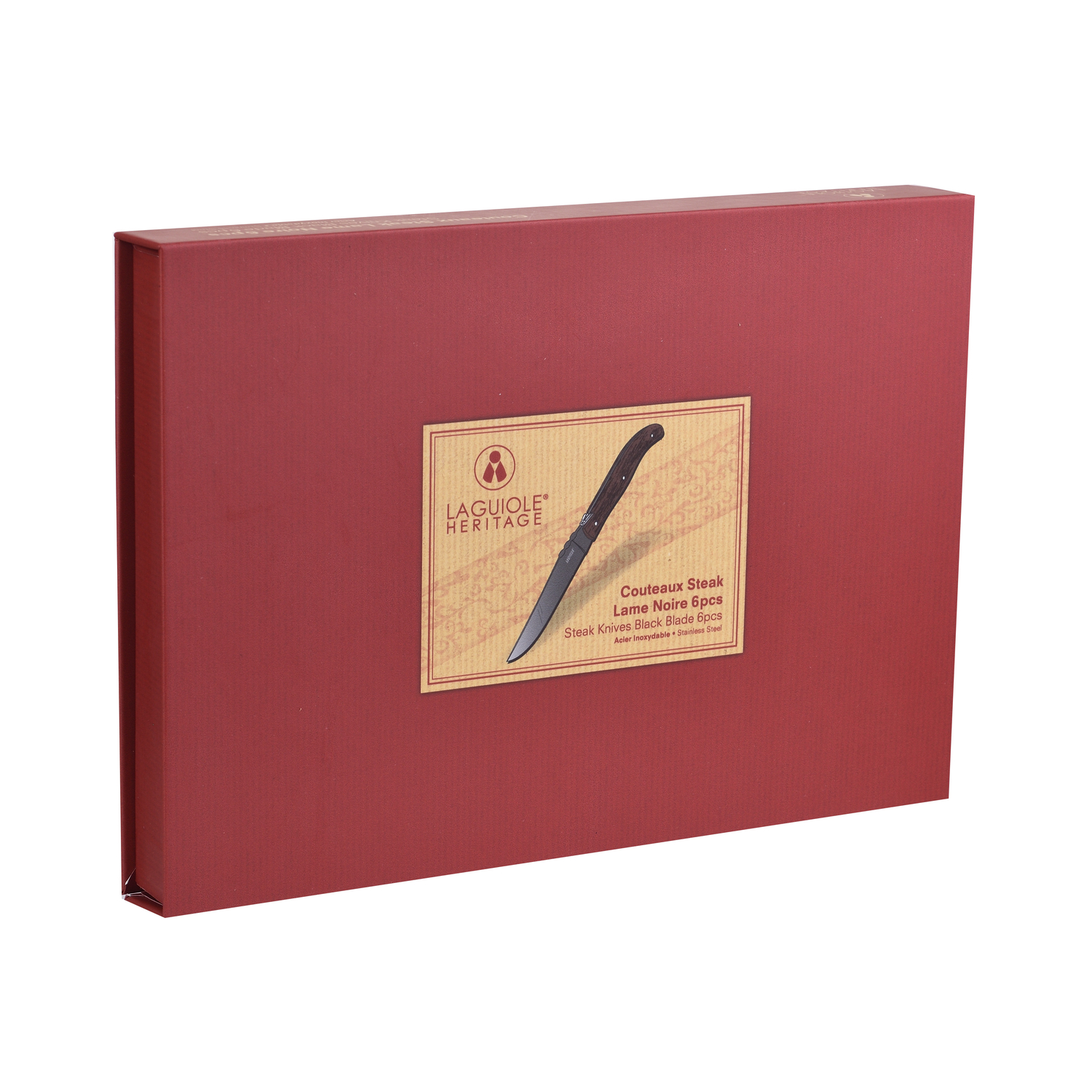 Laguiole Herit Steak Knive Sort 6 Stk