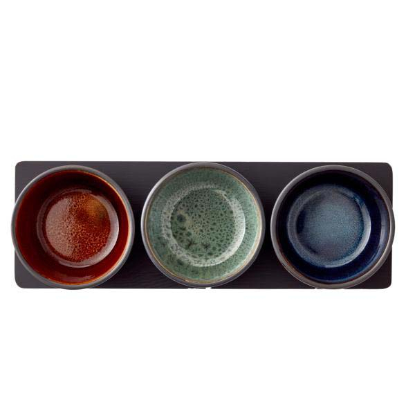 BITZ Cabaretsæt 4 dele mørkblå/grøn/amber*