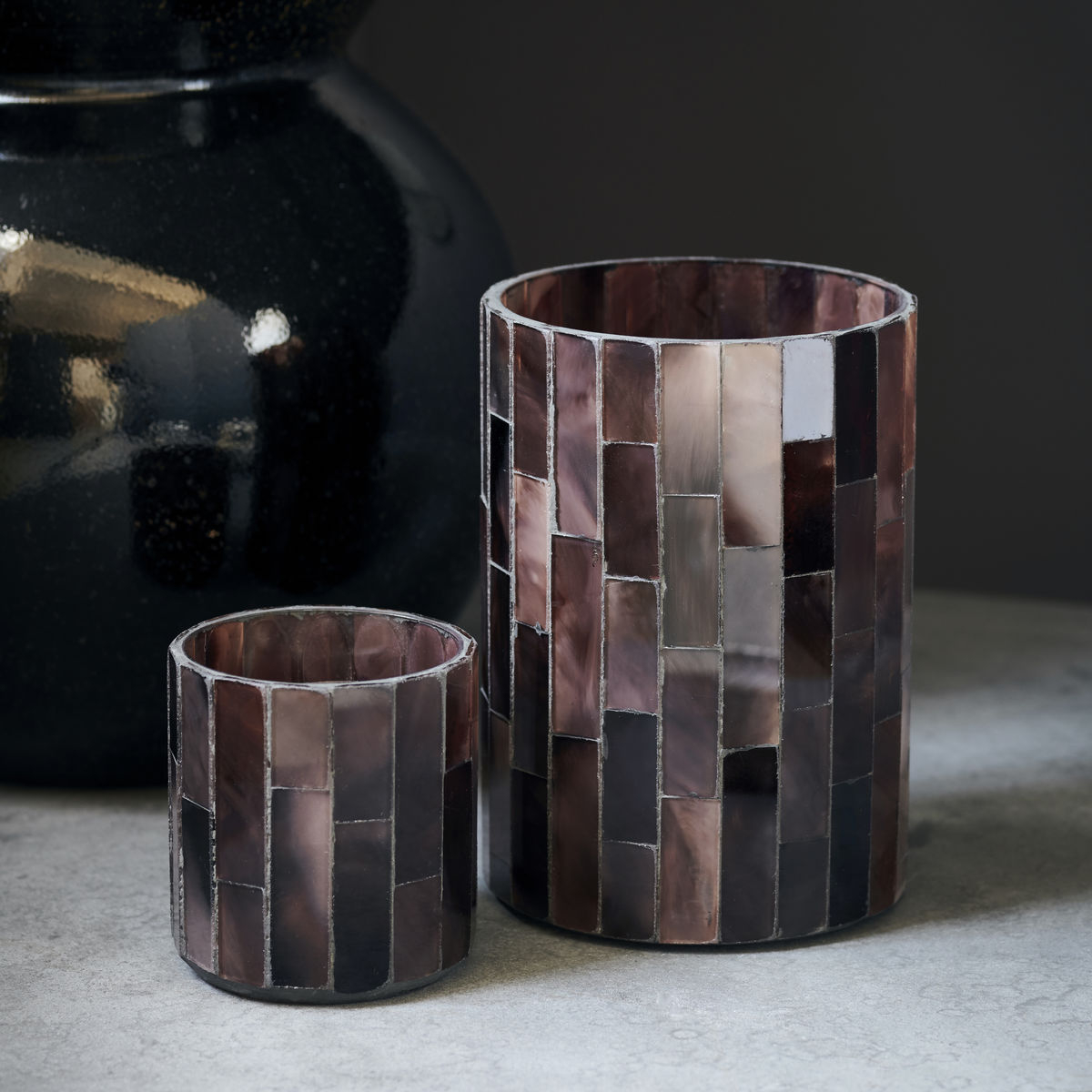 Amroha Fyrfadsstage, H 15 cm, brun*