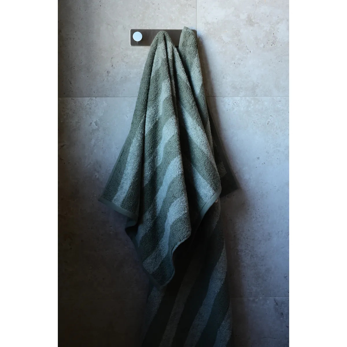 Håndklæde Stripe 50X70 Grøn