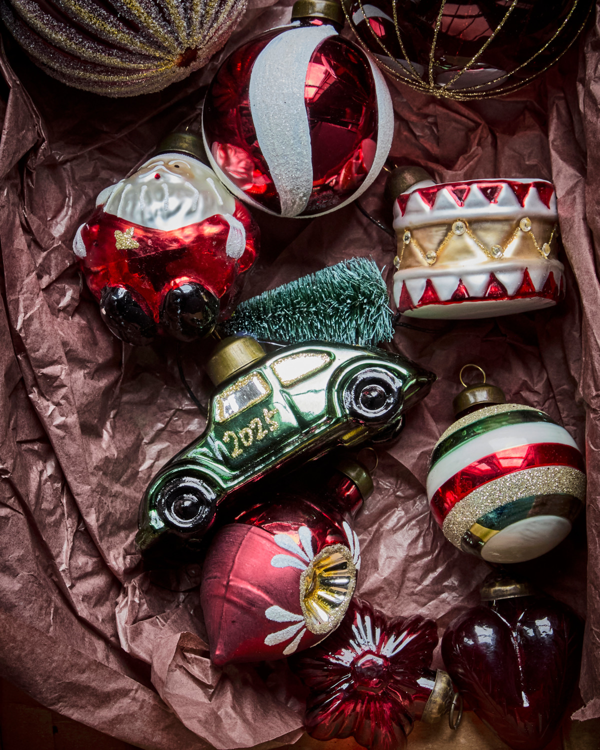 Julepynt, Car, Grøn/Guld