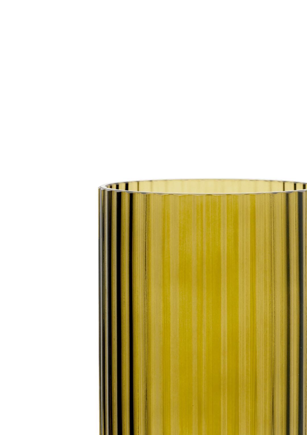 Lyngby Vase H20,5 cm olivengrøn mundblæst glas