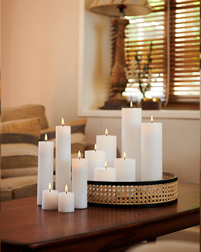 Sille Genopladelig, Ø7,5 x 25 cm, hvid