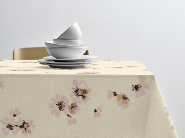 Södahl Flora Akryldug m. antislip 140 cm Yellow - i metermål