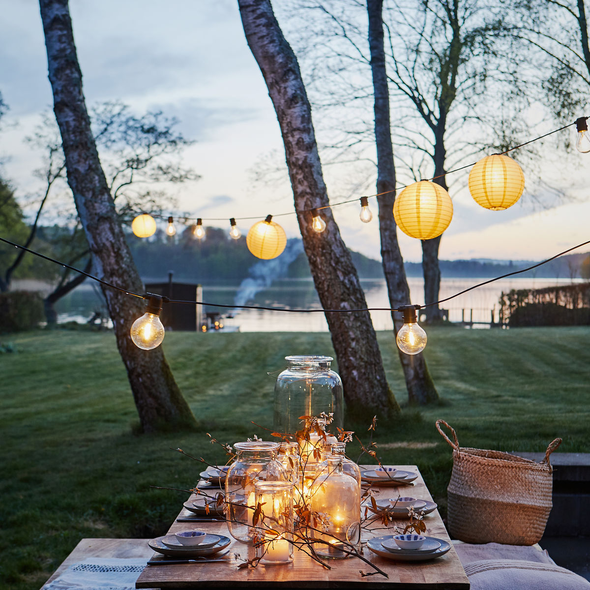 Soni Lampeskærme til lyskæde, Ø 25 cm, 10 stk., sand