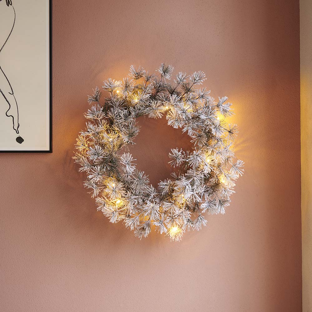 Alfi Krans, Ø 45 cm, 15 Led, Sne