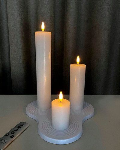 Sille Genopladelig, Ø7,5 x 12,5 cm, hvid