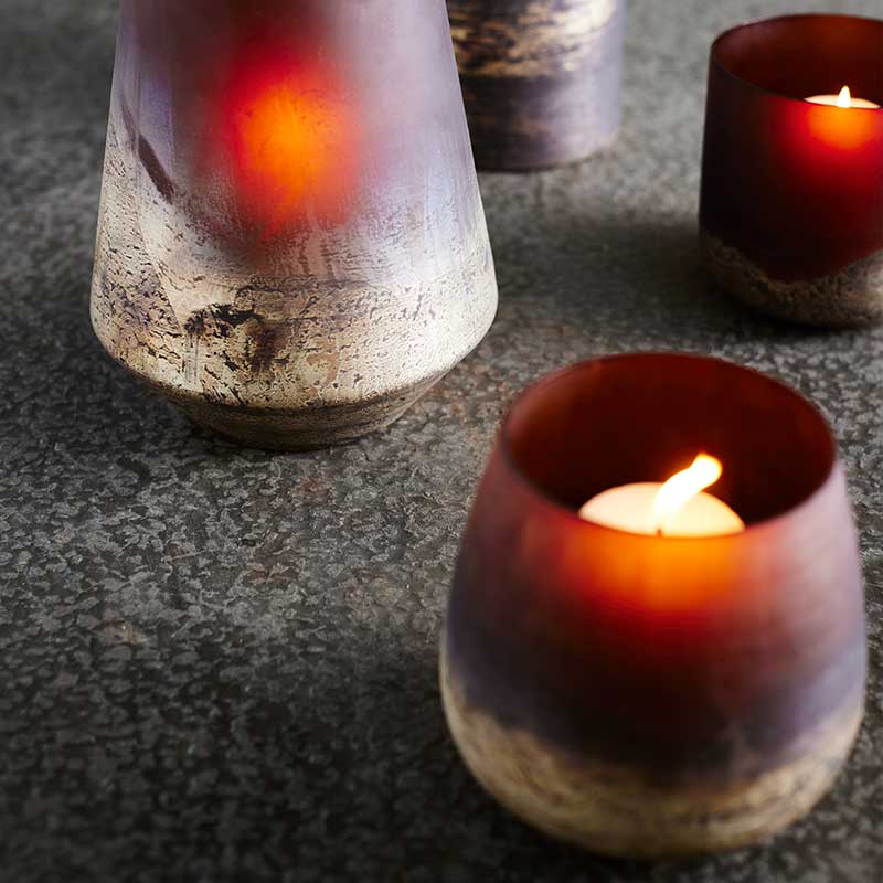 Vase Lana 15 - Brown/Gold Ø15xH15 cm