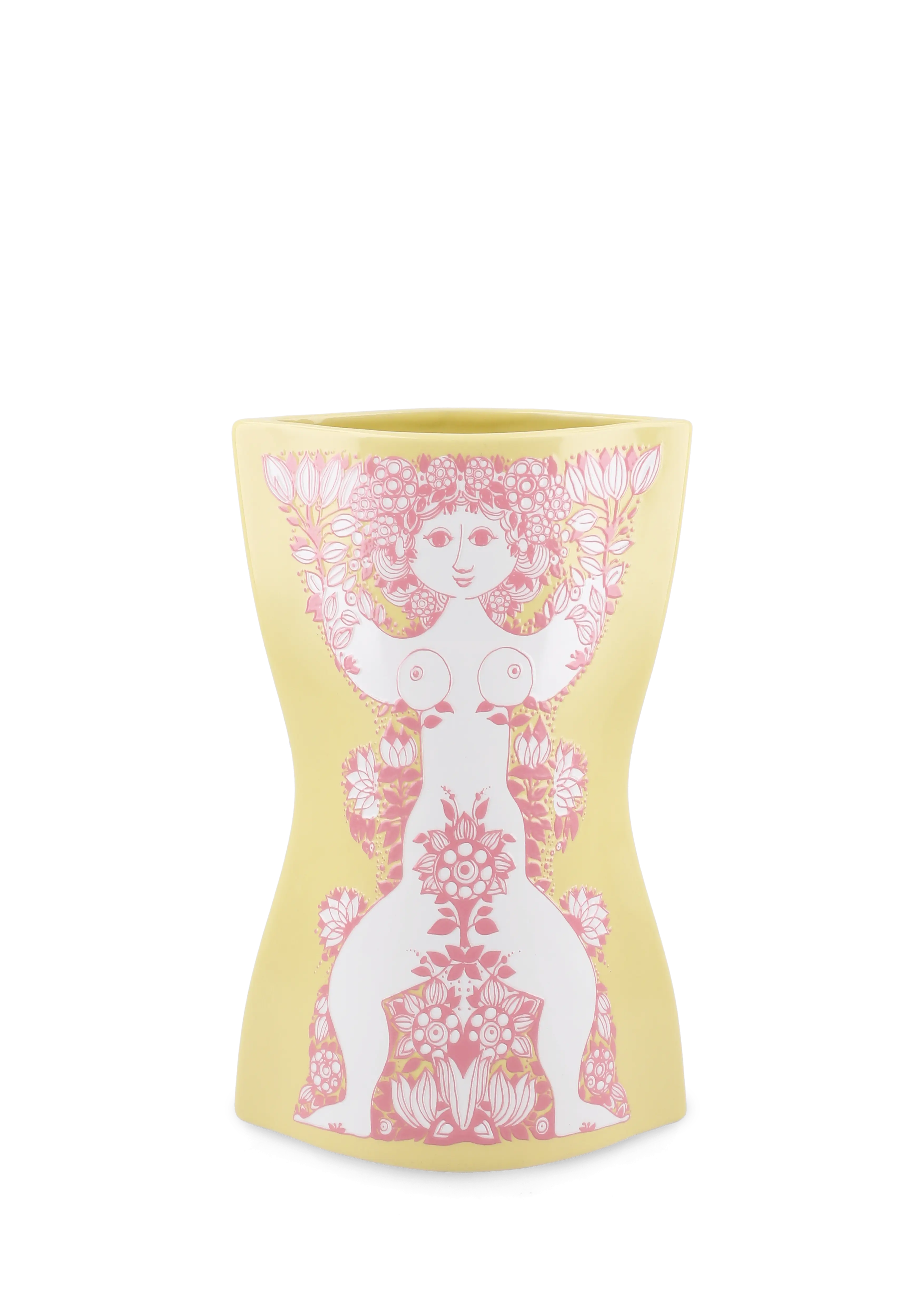 Nina Vase H22 cm gul/pink