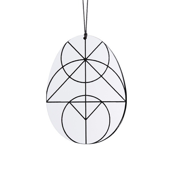 Påskeæg arkitekt, hvid/sort 2 stk.