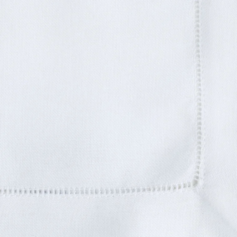 Langkilde & Søn 6 stk Hvide servietter i stof med hulsøm 50 x 50 cm