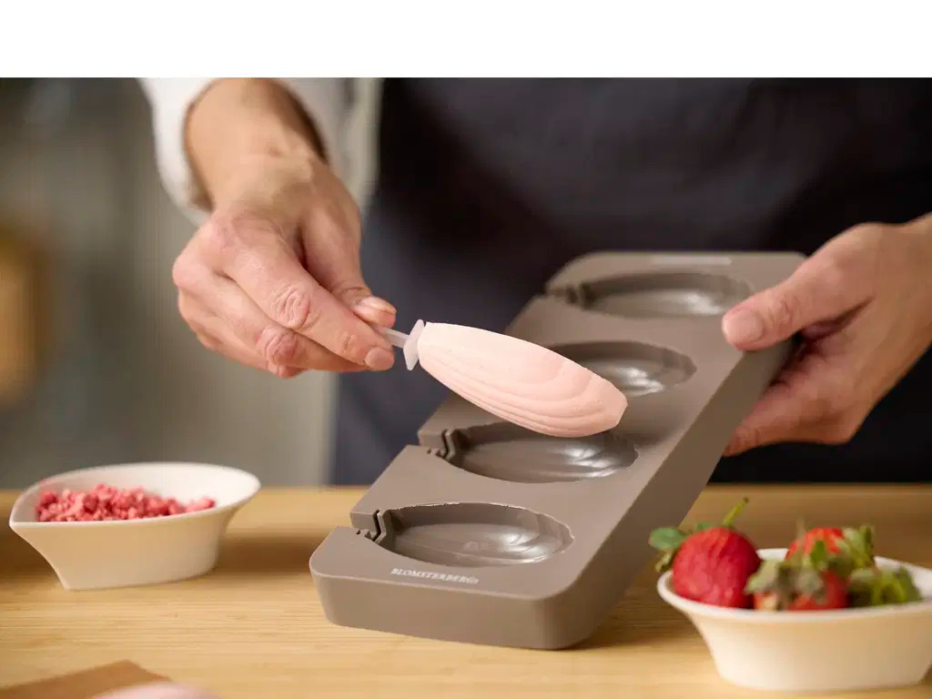 Ispindeform til 4 stk. is Madeleine Latte Silikone