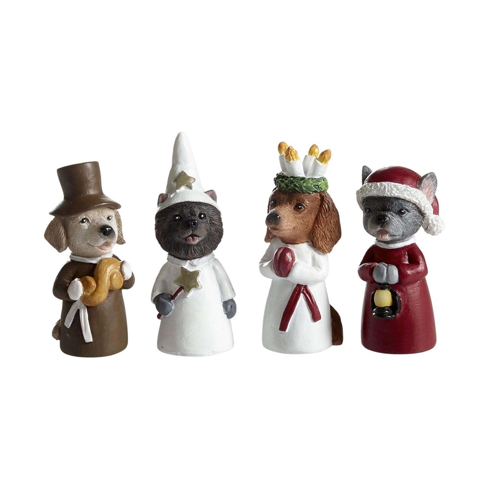 Lucia 4-pak, hunde H.4,8-5,8cm