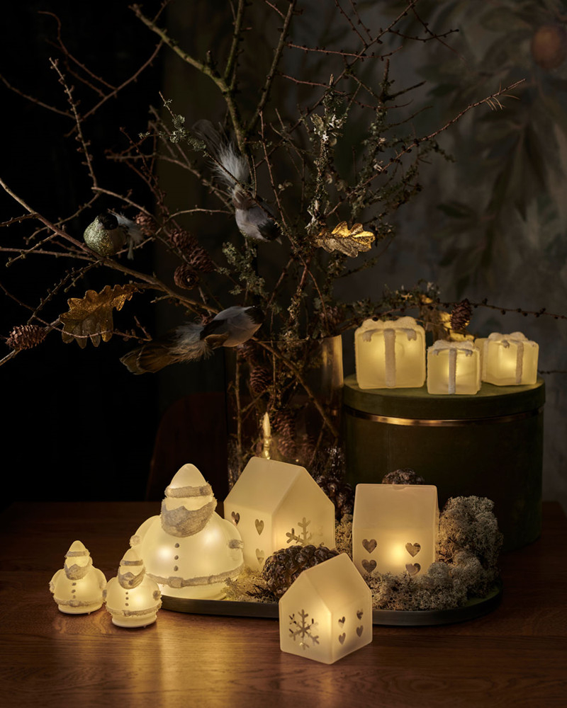 Santa sæt á 2 stk., frostet hvid *