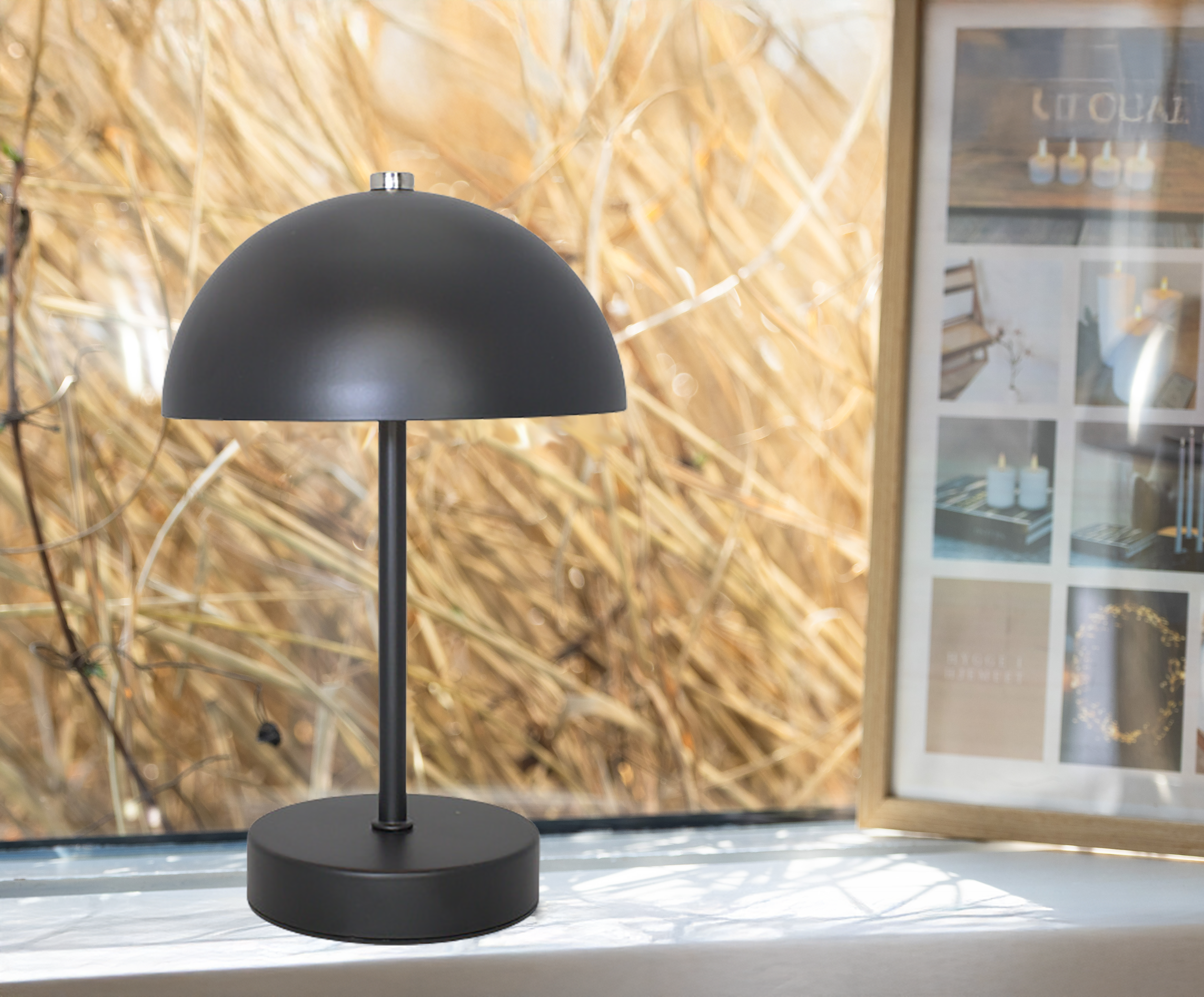 Skandi GOP genopladelig Bordlampe Ø15 cm x H25,5 cm - Sort