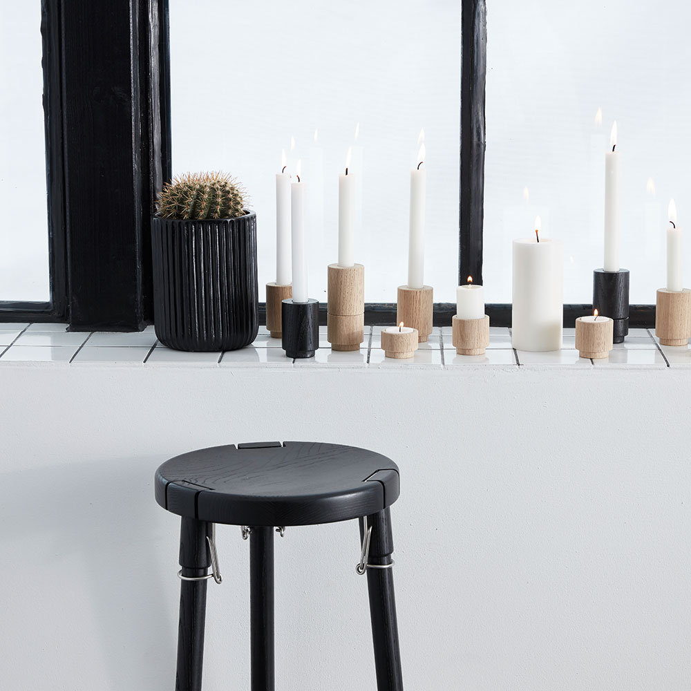 CM candleholder , 7,5 cm, Oak