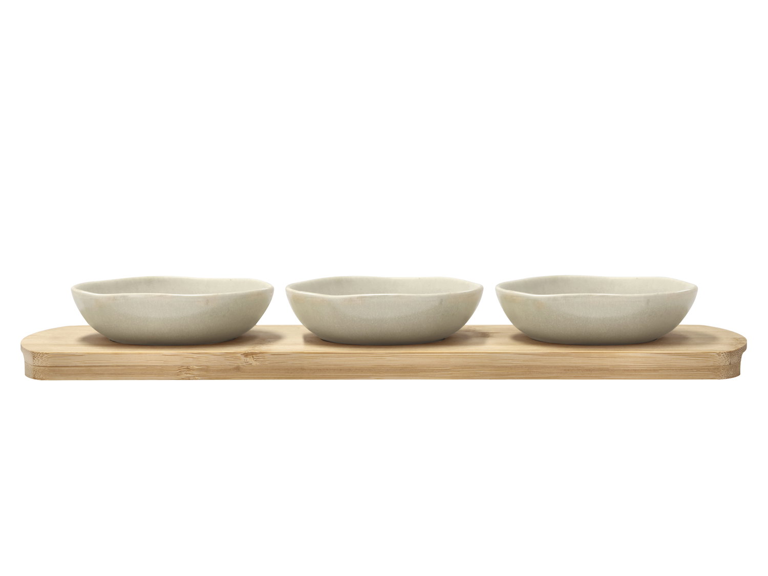 Bambusbakke med 3 skåle Shoku 32x10 cm Soft Beige