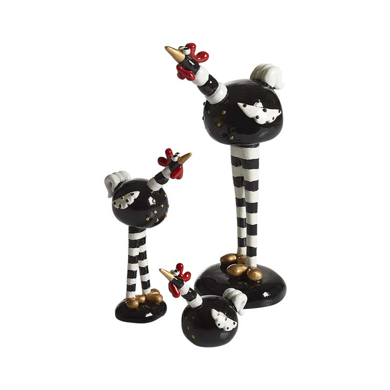 Gyllenkrok med ben, sort H.12cm