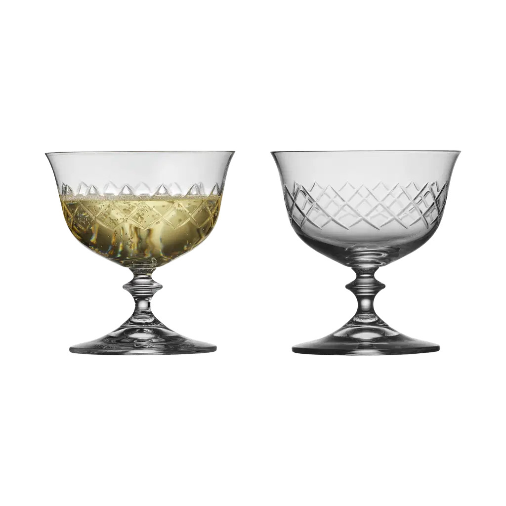 Lyngby Glas Eaton Champagneskål 28 cl 2 stk.