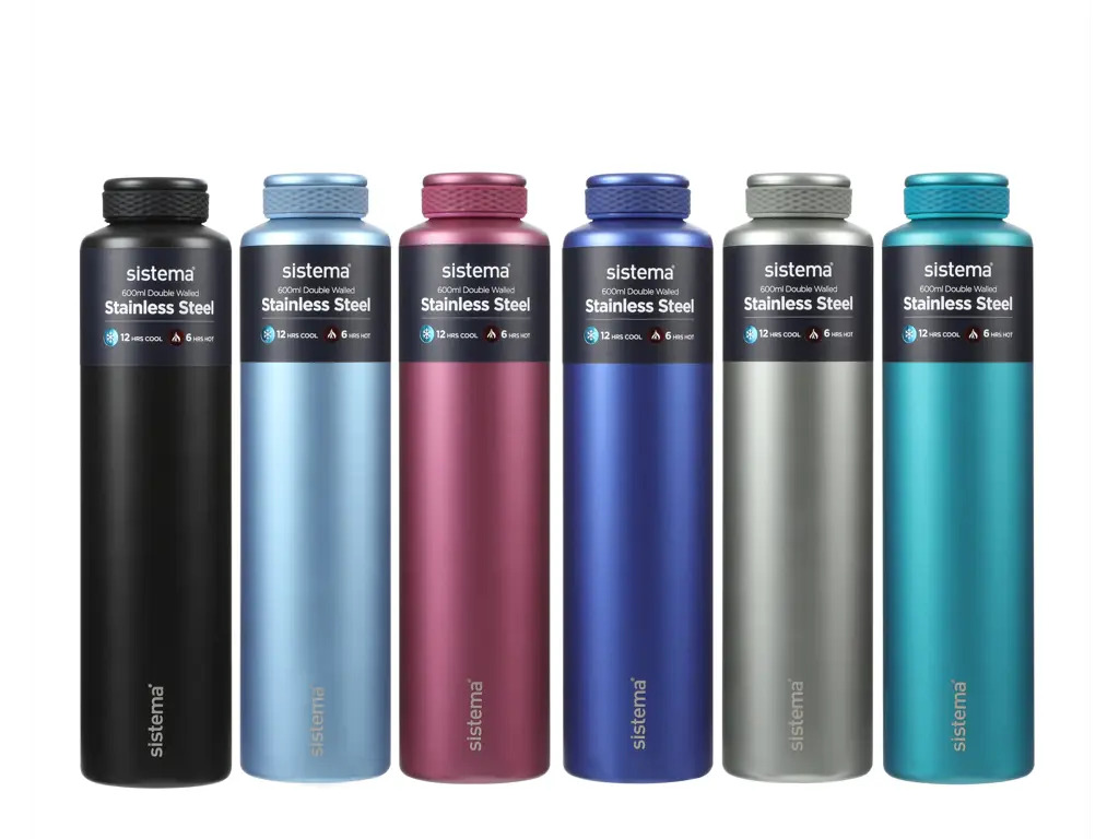 Sistema Stainless Steel 600ml, Fig Purple (bordeaux)