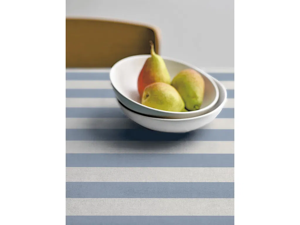 Södahl Akryldug med antislip Parallel Linen blue - i metermål