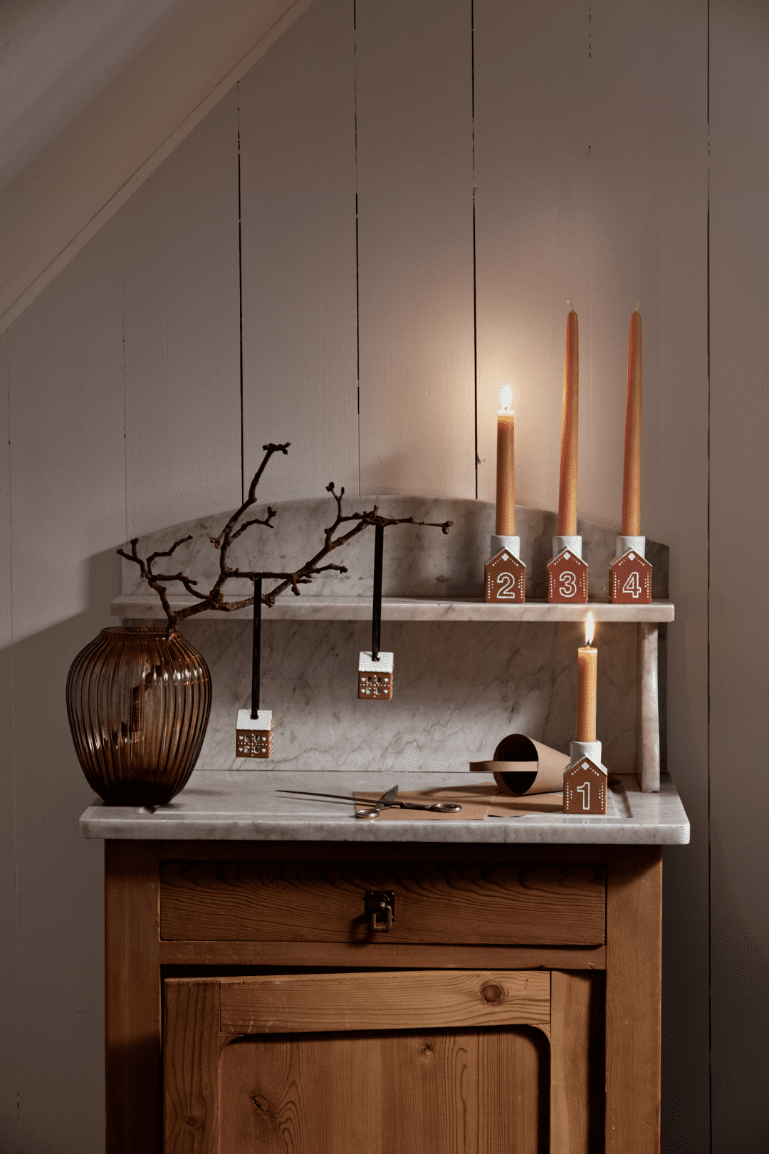 Kähler Gingerbread Juleophæng H5 brun 2 stk.