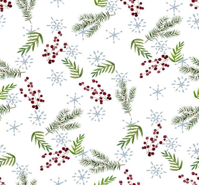 Akryldug med antislip Små Grangrene med lurex - i metermål