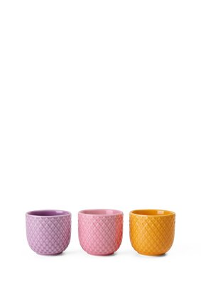 Rhombe Color Æggebæger Ø5 cm gul/rosa/lilla 3 stk.