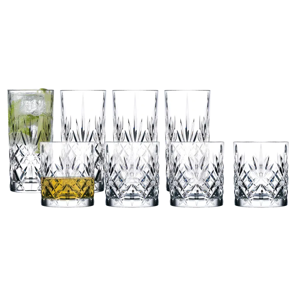 Lyngby Glas Whisky/Highball glas Melodia 8 dele