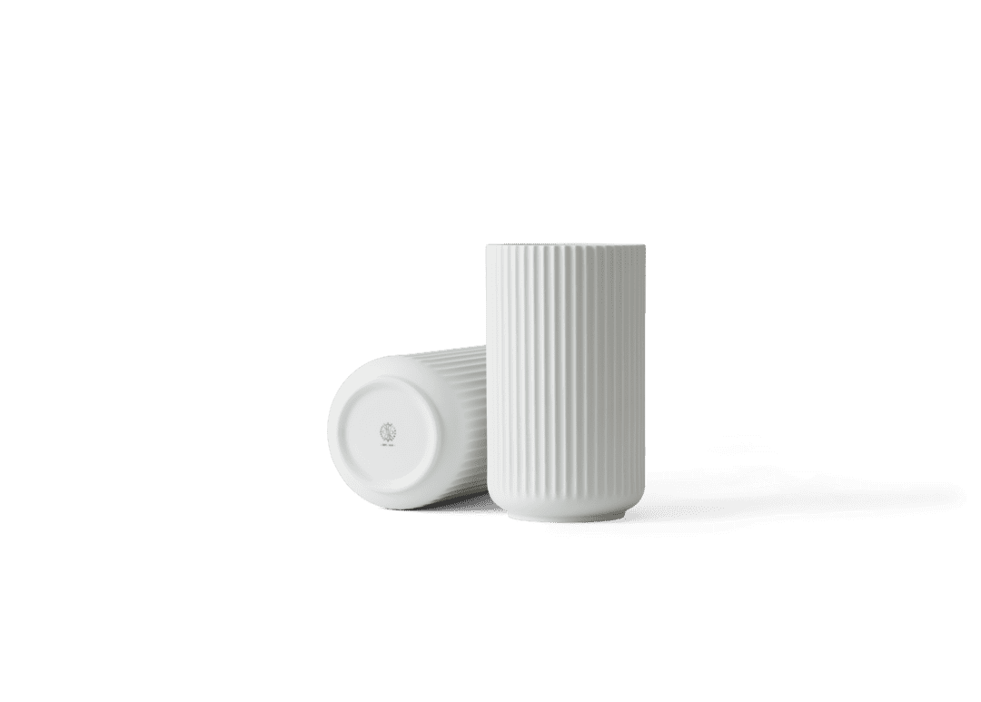 Lyngby Vase H25 cm mat hvid porcelæn