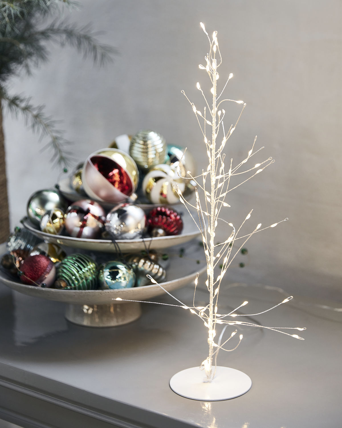 Juletræ i ståltråd, LED Glow, Hvid lille*