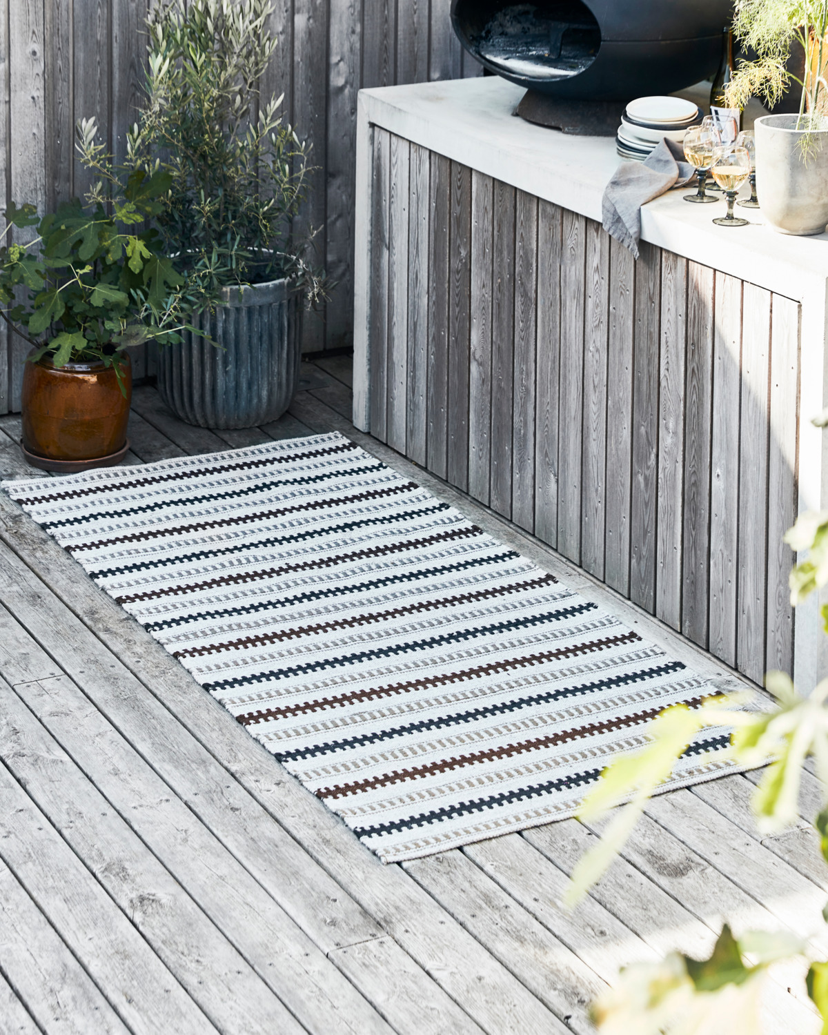 Tæppe, Terra, Lysegrå 200x90 cm