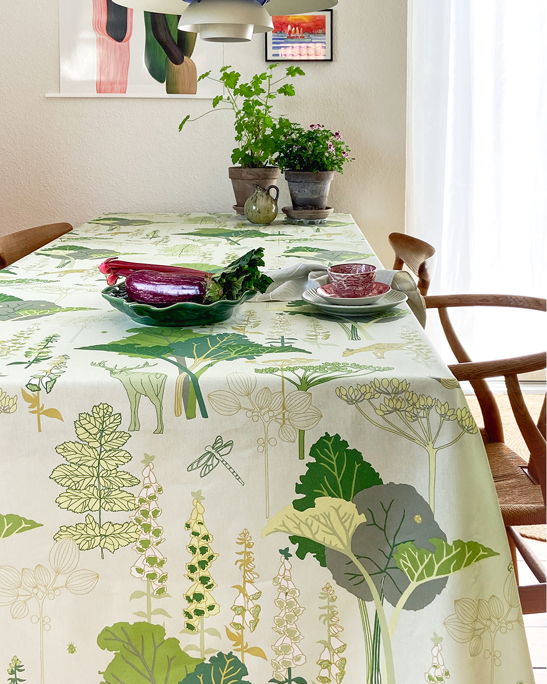 Akryldug med antiskrid – Rabarberskoven – Notes by Susanne Schjerning - i metermål